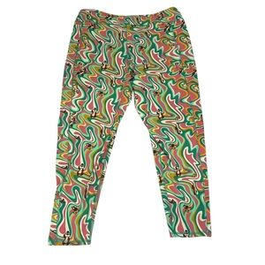 Disney Parks Women’s Sz XL Chip N’Dale Swirl Leggings Poly/Elastane Pockets